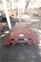 Pair of wooden picnic tables