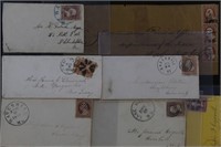 US Stamps 8 Covers 1860s 3cent Washingtons, includ