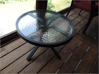 Round Scalloped Glass Patio Table