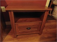 Press Wood Side Table With Drawer
