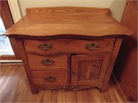 Bow Front Elm Washstand