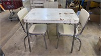 >Vintage Metal Table & 2 Chairs w/ Bonus Chair