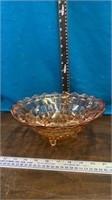 Pink Depression Glass 10in. Footed Bowl