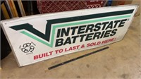 >Vintage Interstate Batteries Tin Sign 60x24