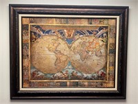 Framed Globe Artwork