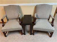 Pair of Arm Chairs & Table