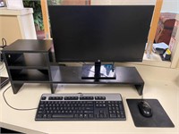 Computer Monitor, Keyboard, Mouse & Shelf