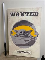 Star Wars Grogu Wanted Poster & Lightsaber