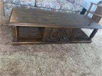 WOODEN COFFEE TABLE (21" X 59" X 16")
