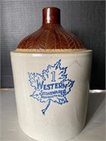 Antique 1 gallon western stoneware crock jug