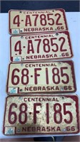 1966 NE Centennial License plates (4)