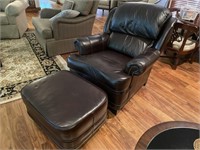 Willington leather chair and ottoman