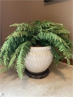 Faux fern in decorative pot