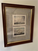 Framed and matted historic ships print 2