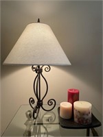 Table lamp and candles