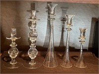 5 - glass candleholders