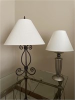 2 - metal table lamps