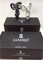 Lladro Pair Of Rams Head Bottle Stoppers