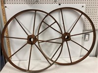 Two 26” steel implement wheels