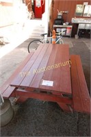 Pair of wooden picnic tables