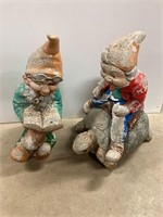 2 concrete garden gnomes. 18” tall