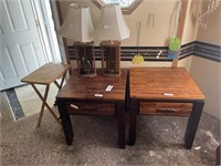 2 End Tables, 2 Lamps, Small Table