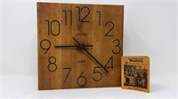 Vintage Verichron Square Wooden Wall Clock
