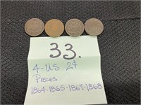 (4) US 2 cent pieces