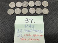 1943 US Steel Pennies