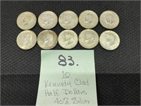 (10) Clad Kennedy Half Dollars