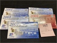 (5) 2001 U.S. Mint Sets