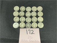 (20) Silver Quarters