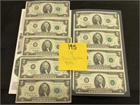 (9) $2 bills