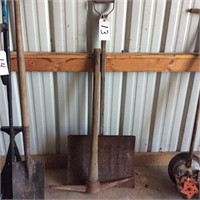 Antique pick axe and shovel