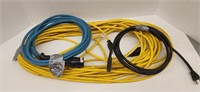 Set of 3 Extension Cords, 9ft, 16ft, and 50ft long