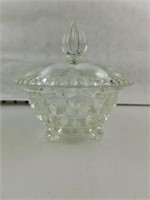 Vintage Clear Glass Bowl with Lid