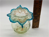 Antique painted blown glass