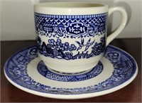 Blue willow cup and saucer