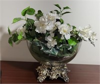 Silver plated stand with large glass bowl