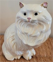 White ceramic cat decor