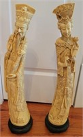 Vintage Asian man and women statue