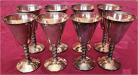 Set of 8 silver plated cups