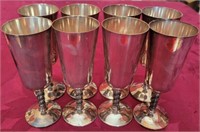 Set of 8 silver plated cups