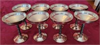 Set of 8 silver plate footed cups