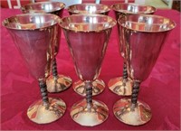 Set of 6 silver plate cups