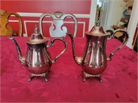 Lot of 2 silver plate tea pots