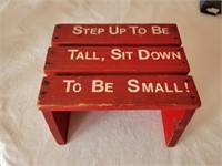 Red hand made stool