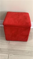 Small Red Cushioned Footstool