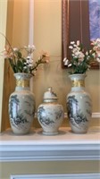 Decorative Japanese Vases Set of 3