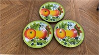 Tin Fruit Plates Set of Three